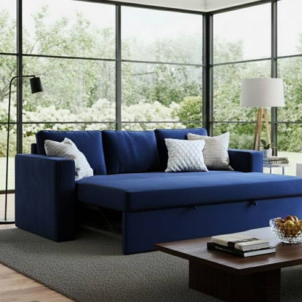 WAKESURE Premium Quality Velvet Fabric 3 Seater Sofa