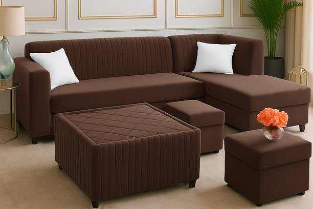 Dr Smith Wooden 3 + 2 + 2 + 1 Sofa Set for Living Room & Office Fabric 8 Seater  Sofa