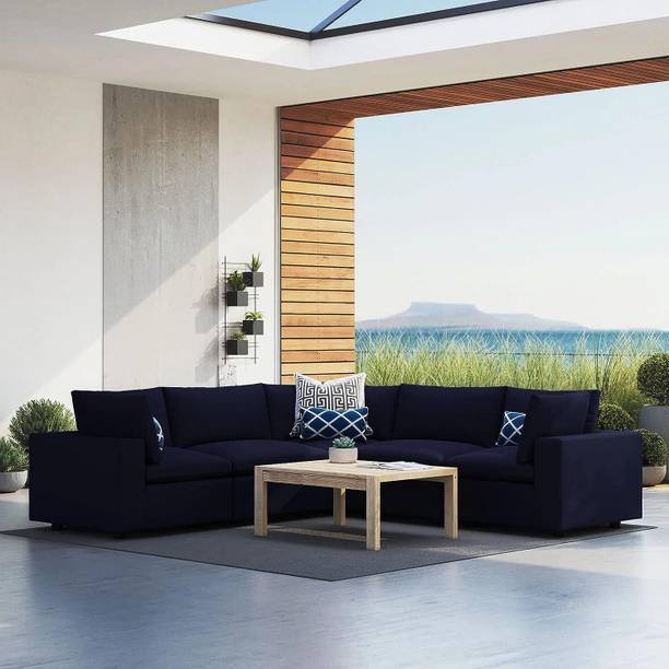 Torque Alston Fabric 5 Seater L Shape Modular Corner Premium Sofa - Navy Blue Fabric 5 Seater  Sofa