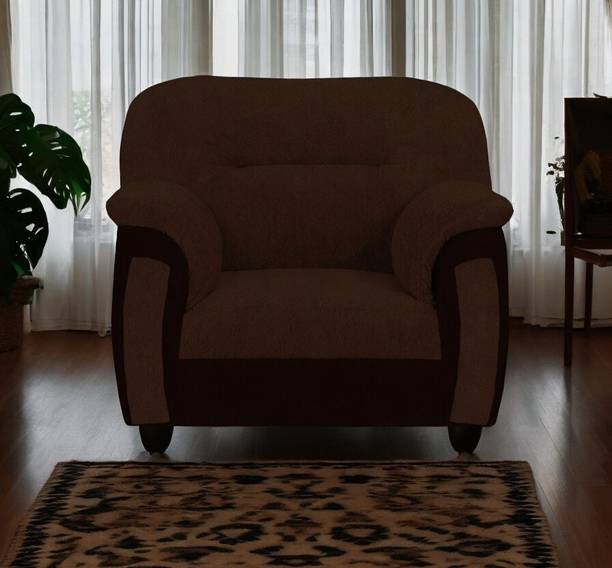 Torque Ruben 1 Seater Fabric Sofa for Living Room (Brown) Fabric 1 Seater  Sofa