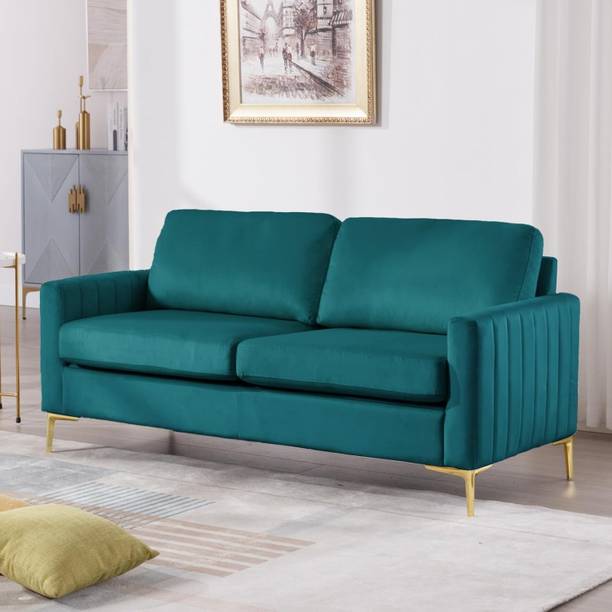 Z H Handicrafts 3 Seater Sofa for Living Room (Grey Fabric) Premium Fabric Sofa Solid Wood 3 Seater  Sofa