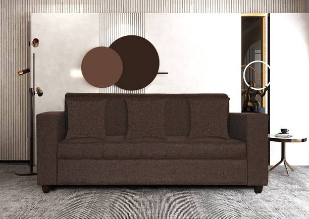 LIVEWELL Premium Quality Jute Fabric 3 Seater  Sofa