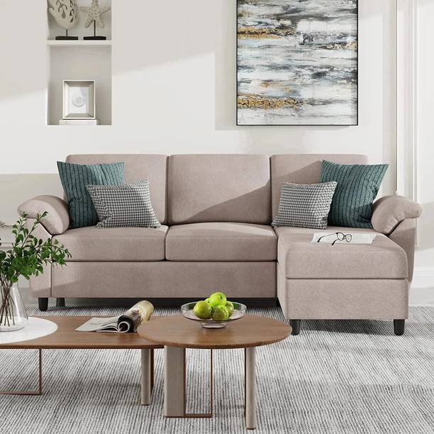 Homeify Elora 3-Person Sofa Interchangeable Couch Sofa Set for Living Room Fabric 3 Seater  Sofa