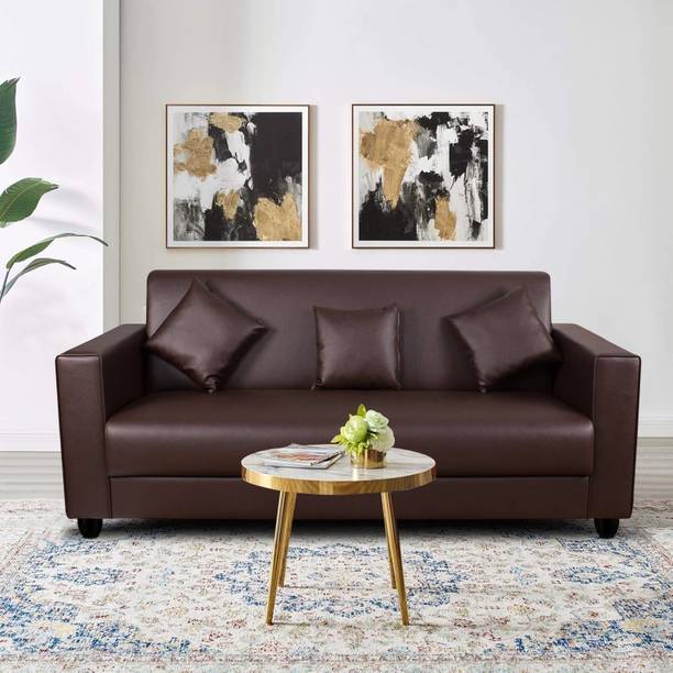 Flipkart Perfect Homes LATHER Leatherette 3 Seater Sofa