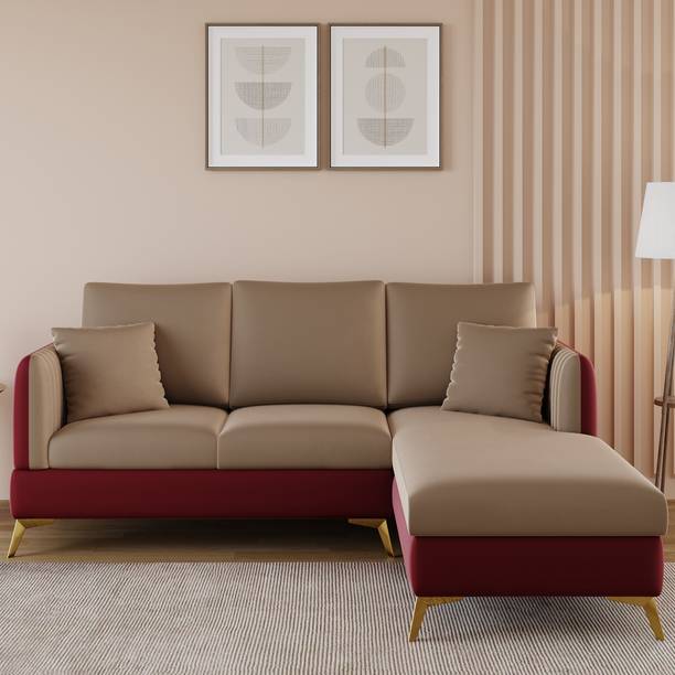 ARRA Zara Velvet Fabric 5 Seater Right Facing L Shape Corner Sofa Fabric 5 Seater  Sofa