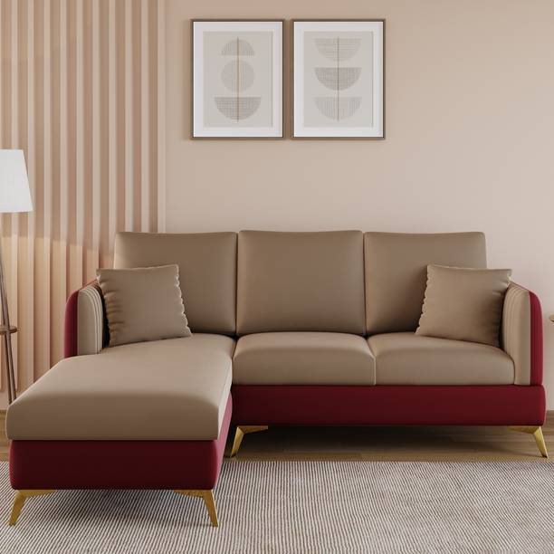 ARRA Zara Velvet Fabric 5 Seater Left Facing L Shape Corner Sofa Fabric 5 Seater  Sofa