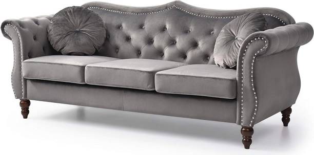 India wood mart Hollywood Sofa,Chesterfield Sofa, Mid-Century Modern Velvet Fabric 3 Seater  Sofa