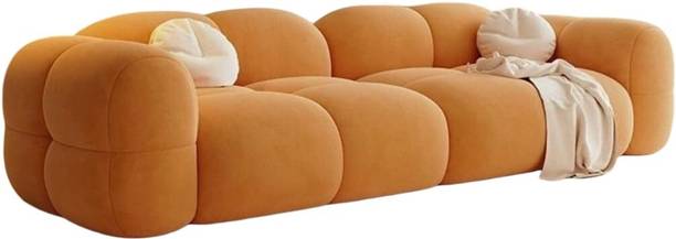 bloo mart Modern 3 Seater Sofa Set for Living Room - Orange Fabric 3 Seater  Sofa