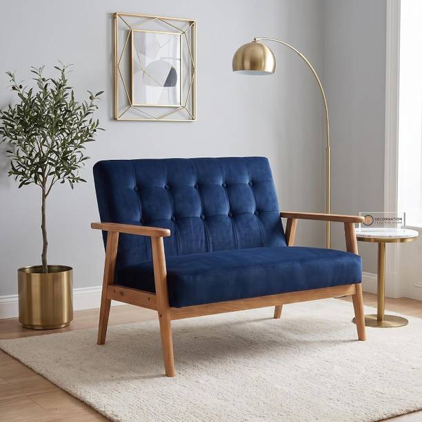 DecorNation Solid Wood 2 Seater  Sofa