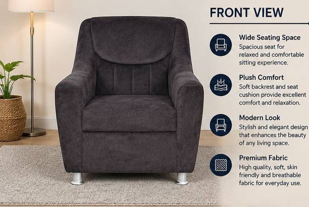 NEEXORAA Half-leather 1 Seater  Sofa