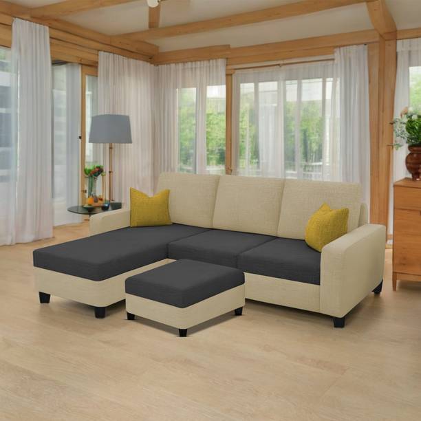 Casaliving Gerio with Ottoman Fabric 4 Seater  Sofa
