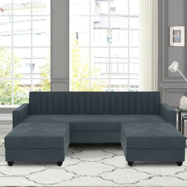 Vansh Furniture Premium Quality Velvet Fabric 5 Seater  Sofa