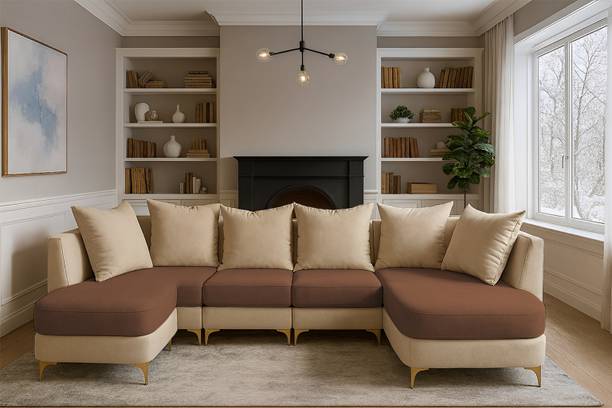 Casaliving Zoe Solid Wood 8 Seater  Sofa