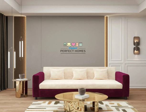 Flipkart Perfect Homes Crete Velvet Soft Fabric 3 Seater  Sofa