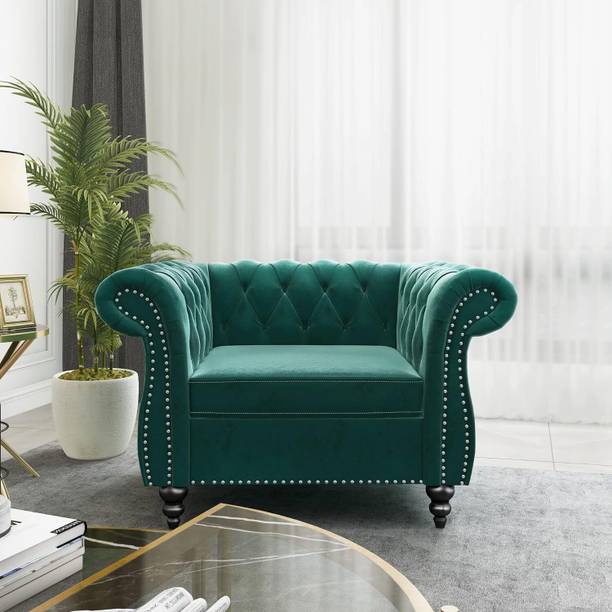 DMK Elegant Upholstered One Seater Sofa For Living Room | Office | Guest Room | Fabric 1 Seater  Sofa