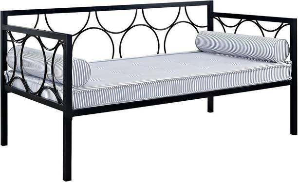 Vibrant Interior Emberlei Black Metal (6x2) Fabric 3 Seater  Sofa
