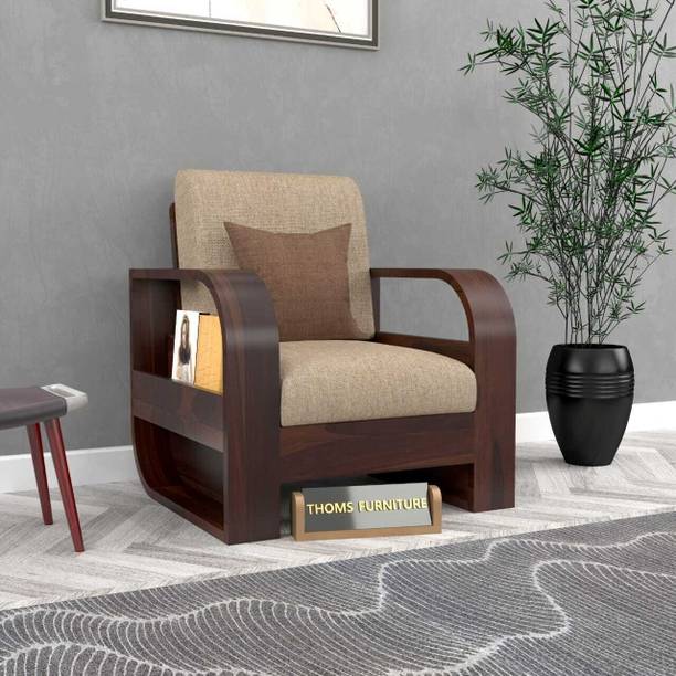 Thoms Handicraft 1 Seater Wooden Sofa set for Living Room and Office Furniture | Solid Wood 1 Seater  Sofa