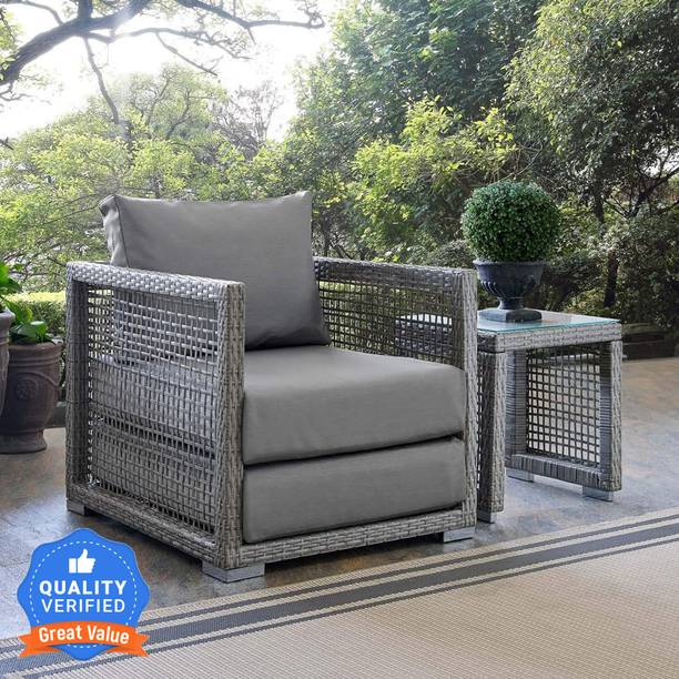 Flipkart Perfect Homes Rattan & Wicker Outdoor Garden 1 Seater Patio Sofa Set with Side Table Leatherette 1 Seater  Sofa