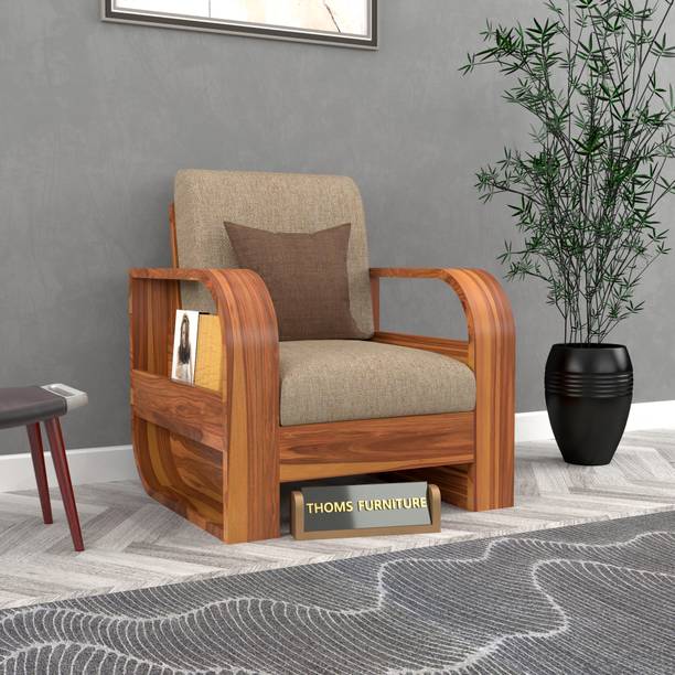 Thoms Handicraft 1 Seater Wooden Sofa set for Living Room and Office Furniture | Solid Wood 1 Seater  Sofa