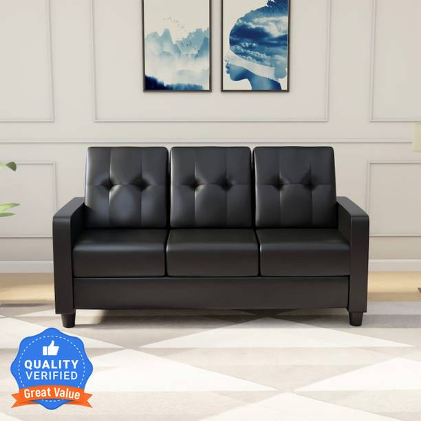 Flipkart Perfect Homes Bruny Leatherette 3 Seater  Sofa