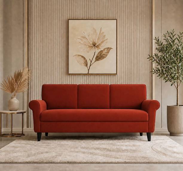 Living Things Ruby Luxe Premium Velvet Fabric 3 Seater Sofa