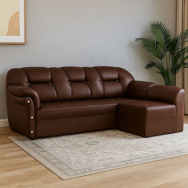 Flipkart Perfect Homes Bella Comfortable Living Room Stylish Leatherette 4 Seater Sofa