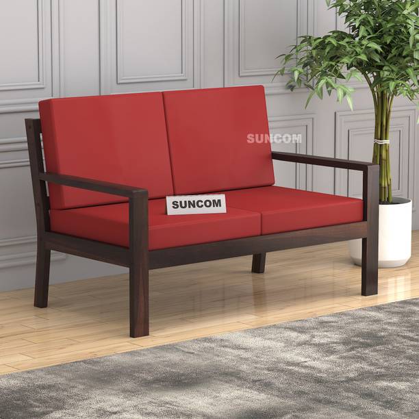 SUNCOM Two Seater Wooden Sofa for Livingroom | Sheesham Wood 2 Seater Wooden Couch Solid Wood 2 Seater  Sofa