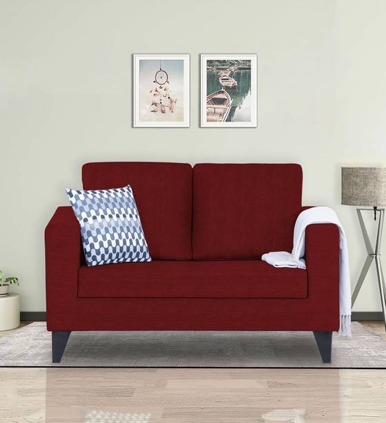 DMK Solid Wood Framed Upholstered Two Seater Fabric Sofa For Living Room | Office | Fabric 2 Seater  Sofa