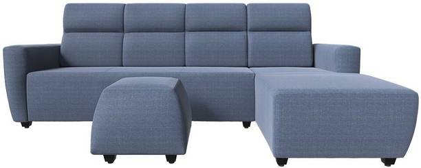 Wakefit Belize Right Aligned Chaise with Ottoman Fabric 6 Seater  Sofa