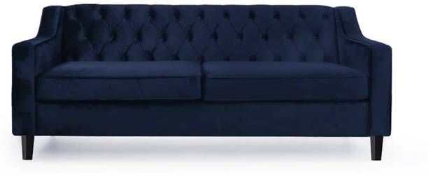 Caradel Kevin 3 Seater Sofa For Living Room, Bedroom, Office - Blue Fabric 3 Seater  Sofa