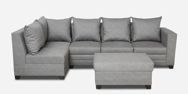 Furnglobe Decent L shape Sofa Fabric 5 Seater  Sofa