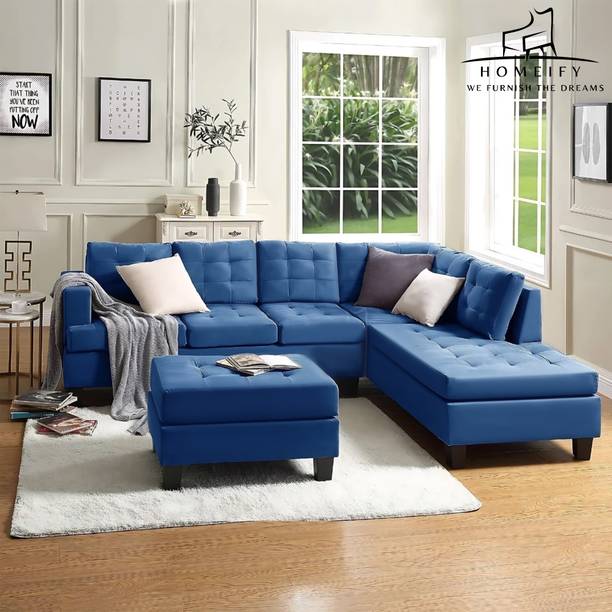 Homeify Alora Fabric 5- to 6-Seater Sofa L Shape Sofa Set For Living Room Fabric 6 Seater  Sofa