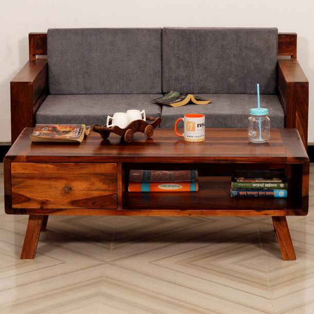 Sheesham Craft MirageMingle Handcrafted Sheesham Wood Sofa- Space-Efficient,Easy Assembly Fabric 2 + 2 Sofa Set