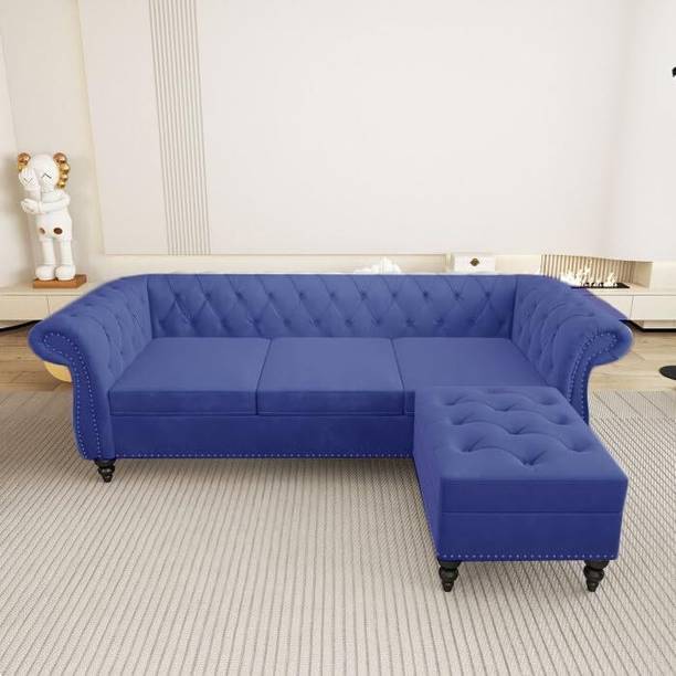 Carftjar Fabric 'L' Shaped Four Seater Sofa For Living Room/ Office/ Guest Room || Fabric 4 Seater  Sofa