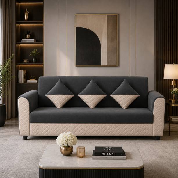 WAKESURE Premium Quality Velvet Fabric 3 Seater Sofa