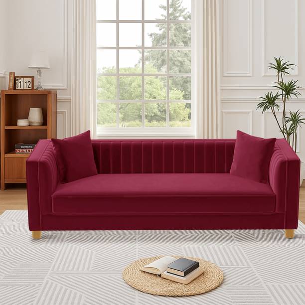Flipkart Perfect Homes Wooden 3 Seater Sofa Fabric 3 Seater  Sofa
