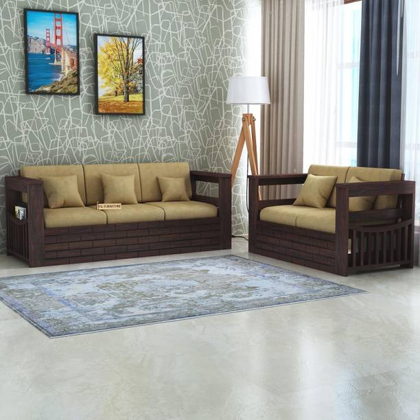 Ganpati Arts Sheesham Wood 3+2 Seater Sofa For Home/Living Room/Office Fabric 5 Seater  Sofa