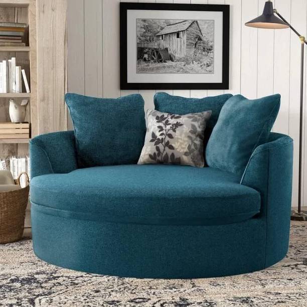 DMK Sofa Lounge Club Round Chair for Living Room Hotel with 3 Pillows Fabric 2 Seater  Sofa