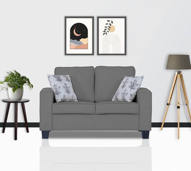 Flipkart Perfect Homes Solid Wood Framed Upholstered Two Seater Fabric Sofa For Living Room | Office Fabric 2 Seater  Sofa