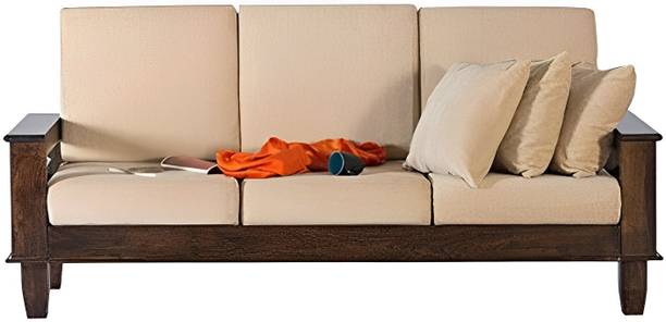 Vinod Furniture Solid Sheesham Wood Three Seater Sofa For Living Room , Hotel , Office . Fabric 3 Seater  Sofa