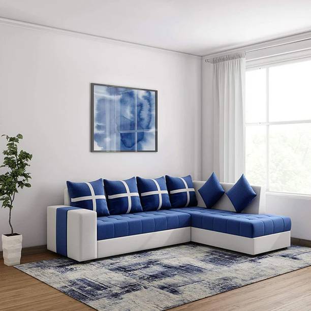 Kendalwood Furniture L Shape Fabric Sofa For Living Room | Sofa For Home & Office Fabric 6 Seater  Sofa