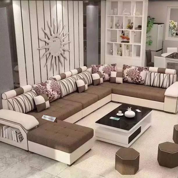 Zikra Dapper Interchangebale U Shape Fabric 12 Seater  Sofa