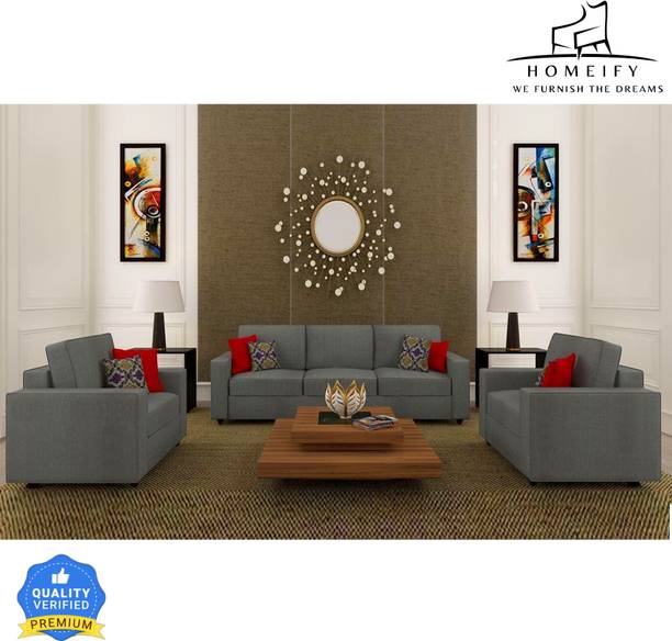 Homeify Poppy Living Room Fabric 5 Seater  Sofa