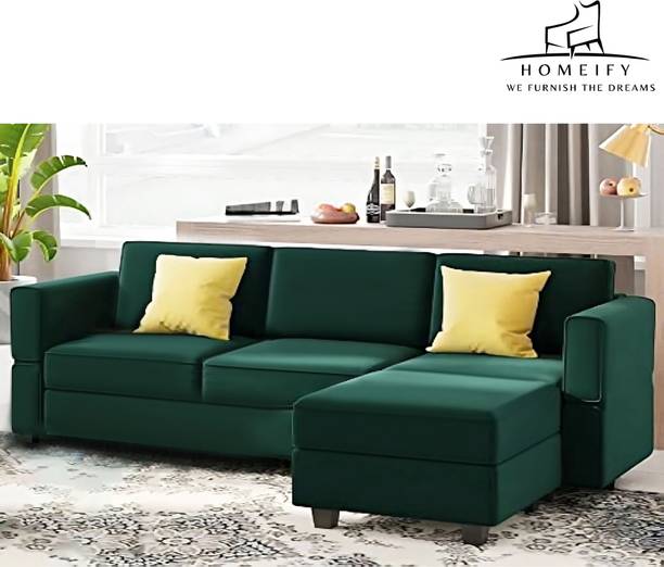 Homeify Skyler 4 Seater Sectional Sofa for Living Room Fabric 4 Seater  Sofa