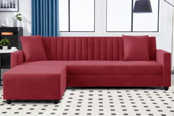 Dr Smith L Shape 4-Seater Convertible Sofa Set Fabric 4 Seater Sofa