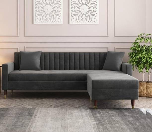 Carftjar Fabric 'L' Shaped Four Seater Sofa For Living Room/ Office/ Guest Room || Fabric 4 Seater  Sofa