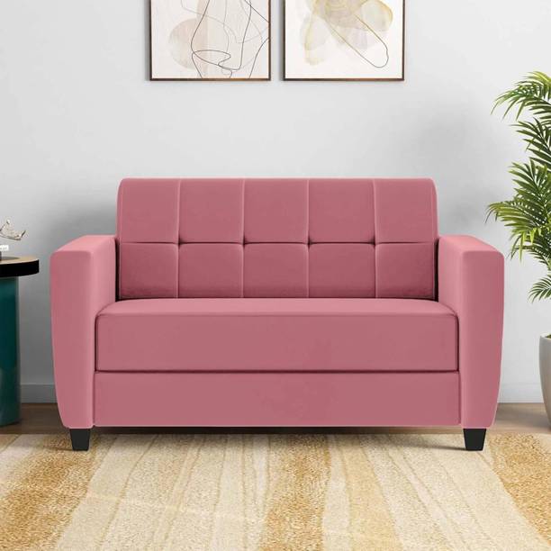 DMKDecor Person Modern Upholstered Sofa Couch with PVC Legs Half-leather 2 Seater  Sofa