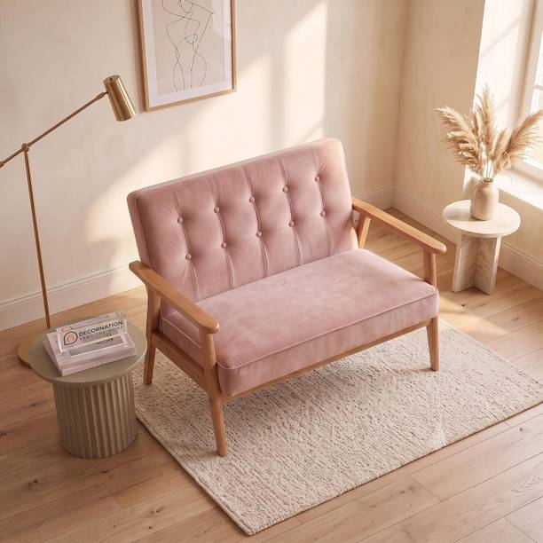 DecorNation Solid Wood 2 Seater  Sofa