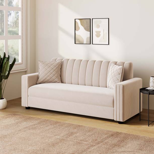 Living Things Milan Velvet Fabric 3 Seater  Sofa