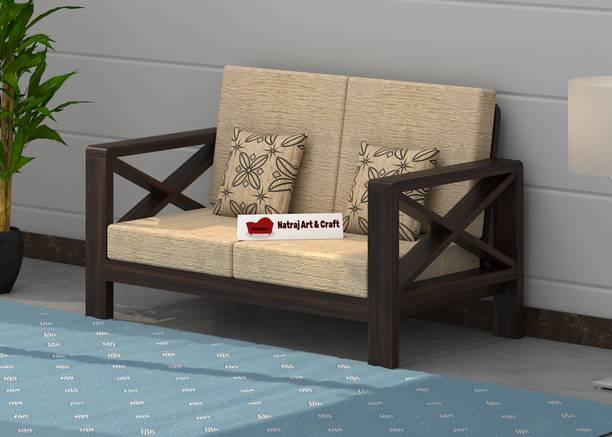 NATRAJ ART & CRAFT Sheesham Solid Wood 2 Seater Sofa for Living Room Home & Office | Sofa Set Fabric 2 Seater  Sofa
